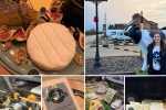 Aphra and pictures of cheese in different farm shops