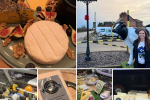 Aphra and pictures of cheese in different farm shops