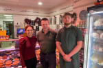 Aphra Brandreth MP at Bebbington Butchers, Westminster Park 
