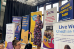 Aphra Brandreth MP speaking at the Older People's Fair
