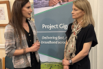 Aphra with the digital connectivity Minister