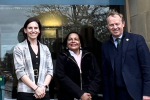 Aphra with Cllr Daniels and the Head Master at the kings school