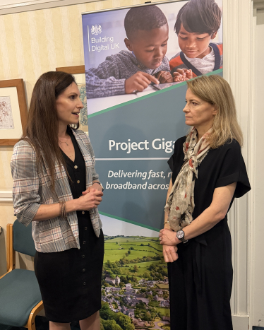 Aphra with the digital connectivity Minister